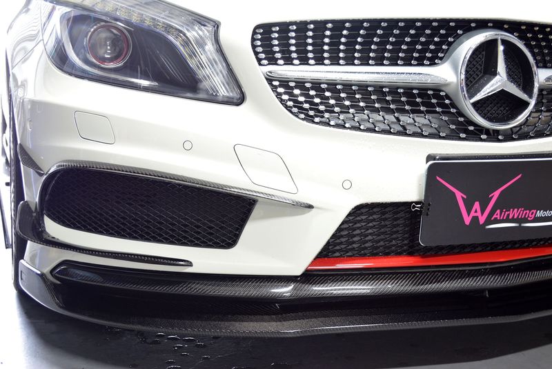 Benz W176 Aero Pack carbon Add-on Front lip spoiler 06